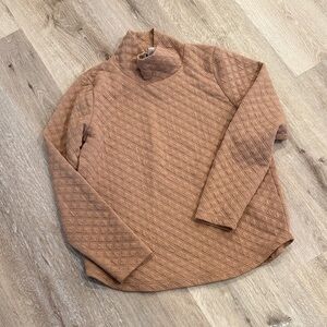 J. Crew Quilted camel Pullover